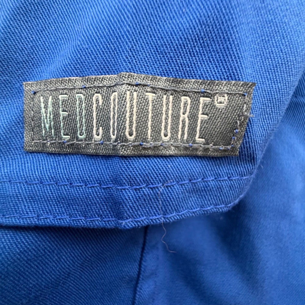 Med Couture Touch Scrub Top Royal Blue Women's Size S Stretch Medical Uniform - Picture 8 of 10